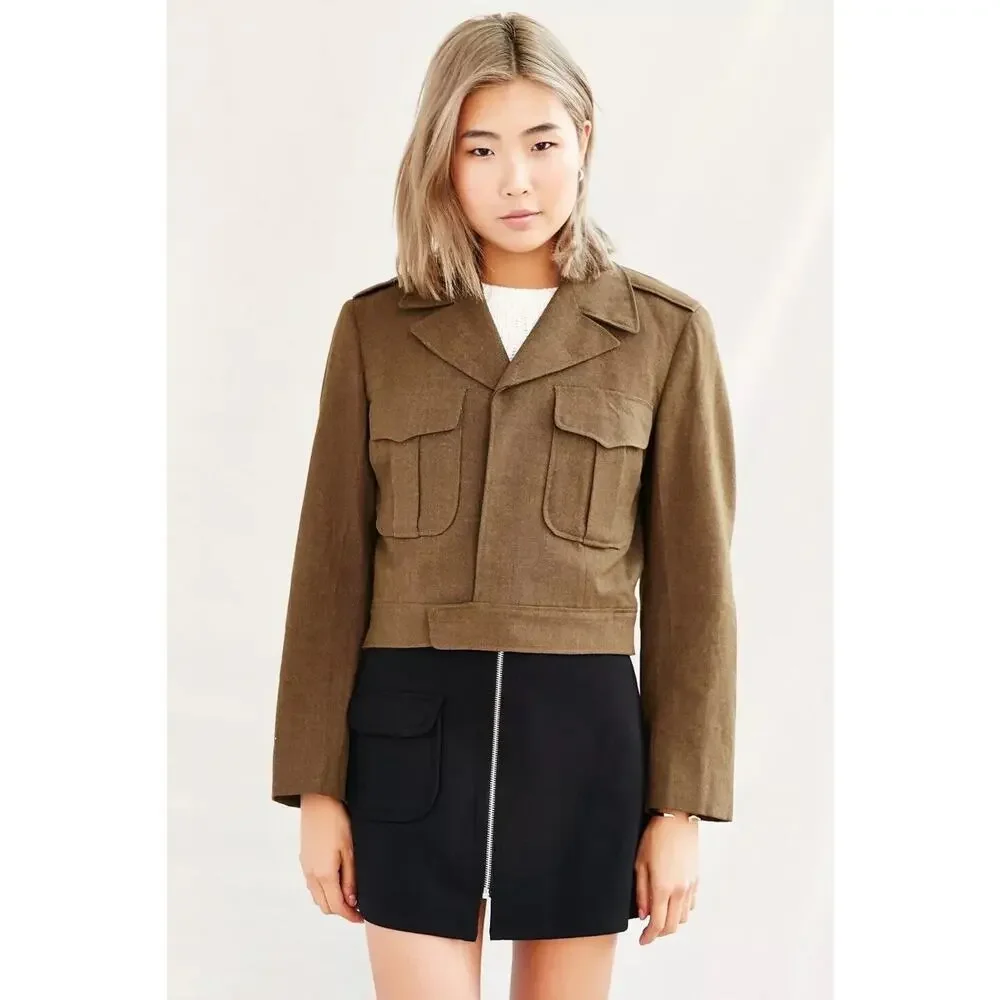 Vintage Eisenhower Cropped Field Jacket WWII Ike Size 40R Green